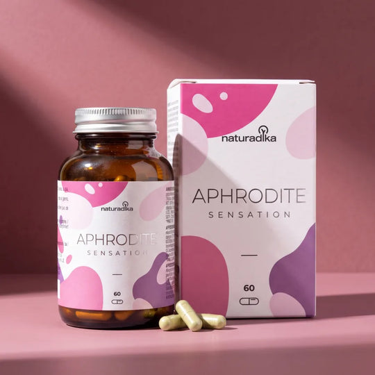 Aphrodite Sensation de Naturadika, bote de 60 cápsulas con su estuche