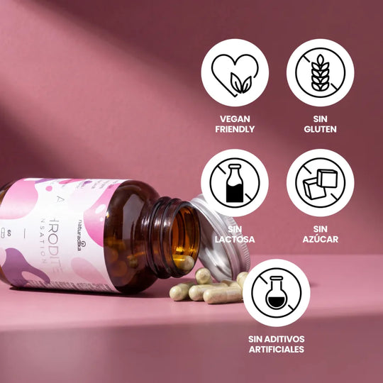 Aphrodite Sensation: vegan friendly, sin gluten, sin lactosa, sin azúcar y sin aditivos artificiales