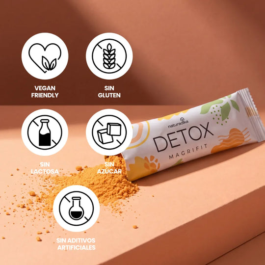 Magrifit Detox vegan friendly, sin gluten, sin lactosa y sin azucar
