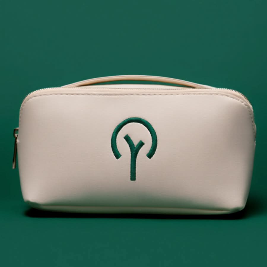 Neceser bordado multi-compartimento